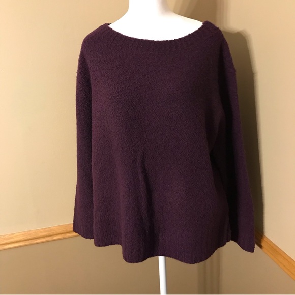 Eileen Fisher Sweaters - Eileen Fisher Women Sz S Purple Merino Wool Cashmere Boucle Knit Sweater.